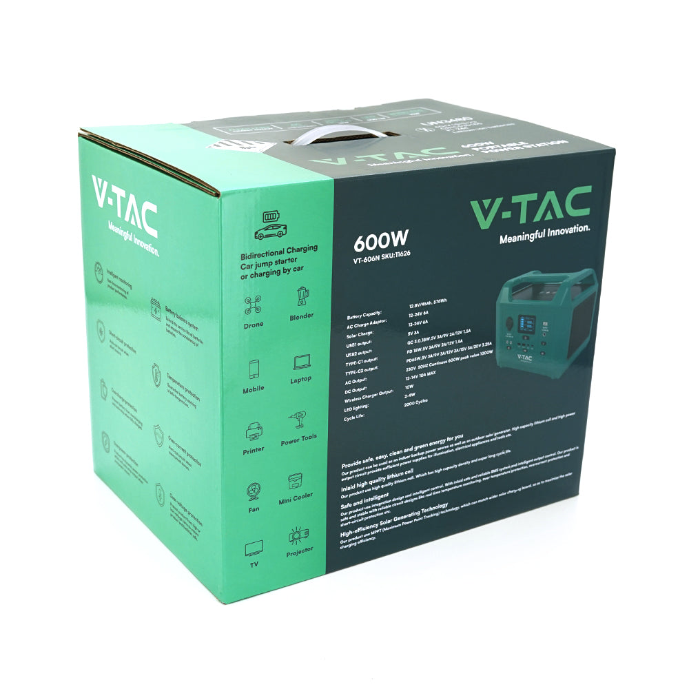 Портативна зарядна станція V-TAC VT-606N+