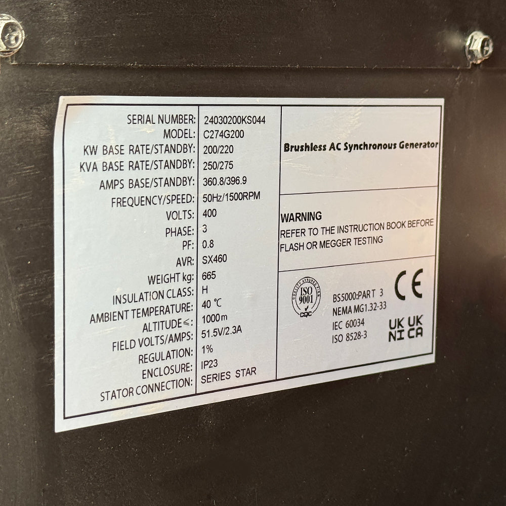Дизельний генератор OYAL OYB-275 BAUDOUIN 6M16G275 / 5 275KVA / 220KW