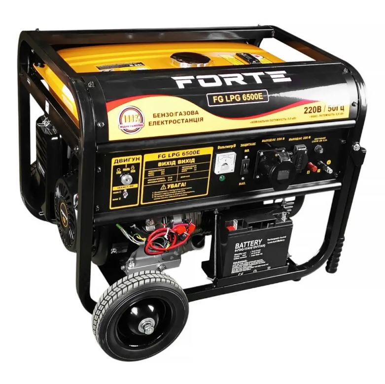 Генератор ГАЗ-БЕНЗИН FORTE FG LPG6500E