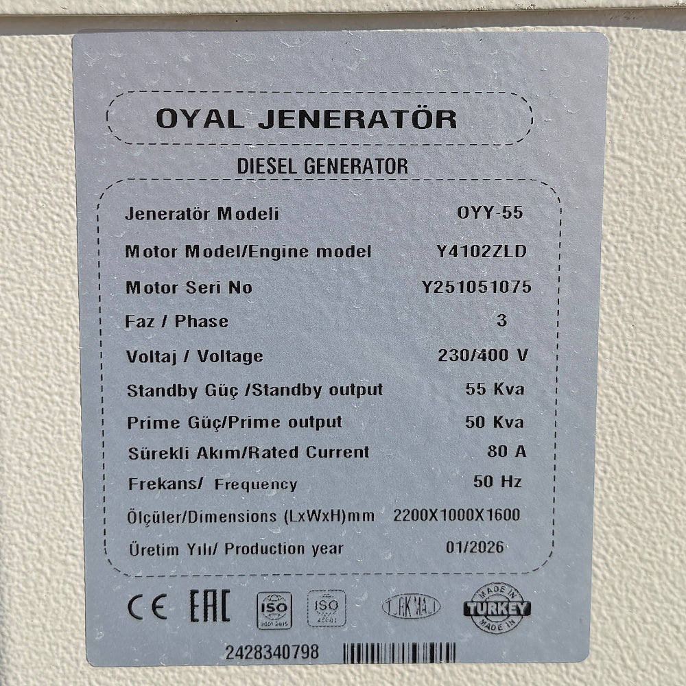 Дизельний генератор OYAL OYY-55 YANG DONG Y4105D 50KVA / 44KW