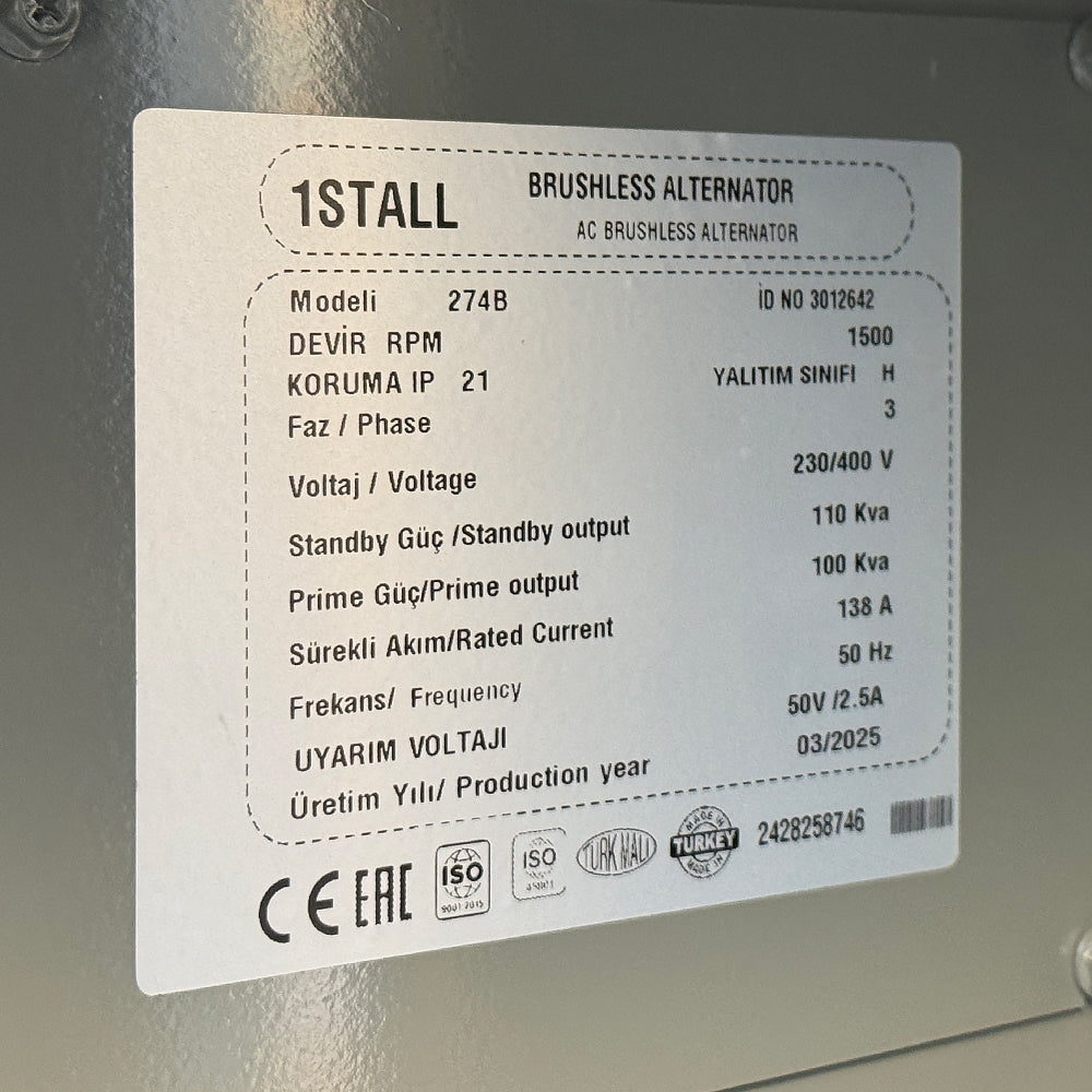Дизельний генератор OYAL OYY-110 YANG DONG Y4110ZLD 110 кВА / 88KW