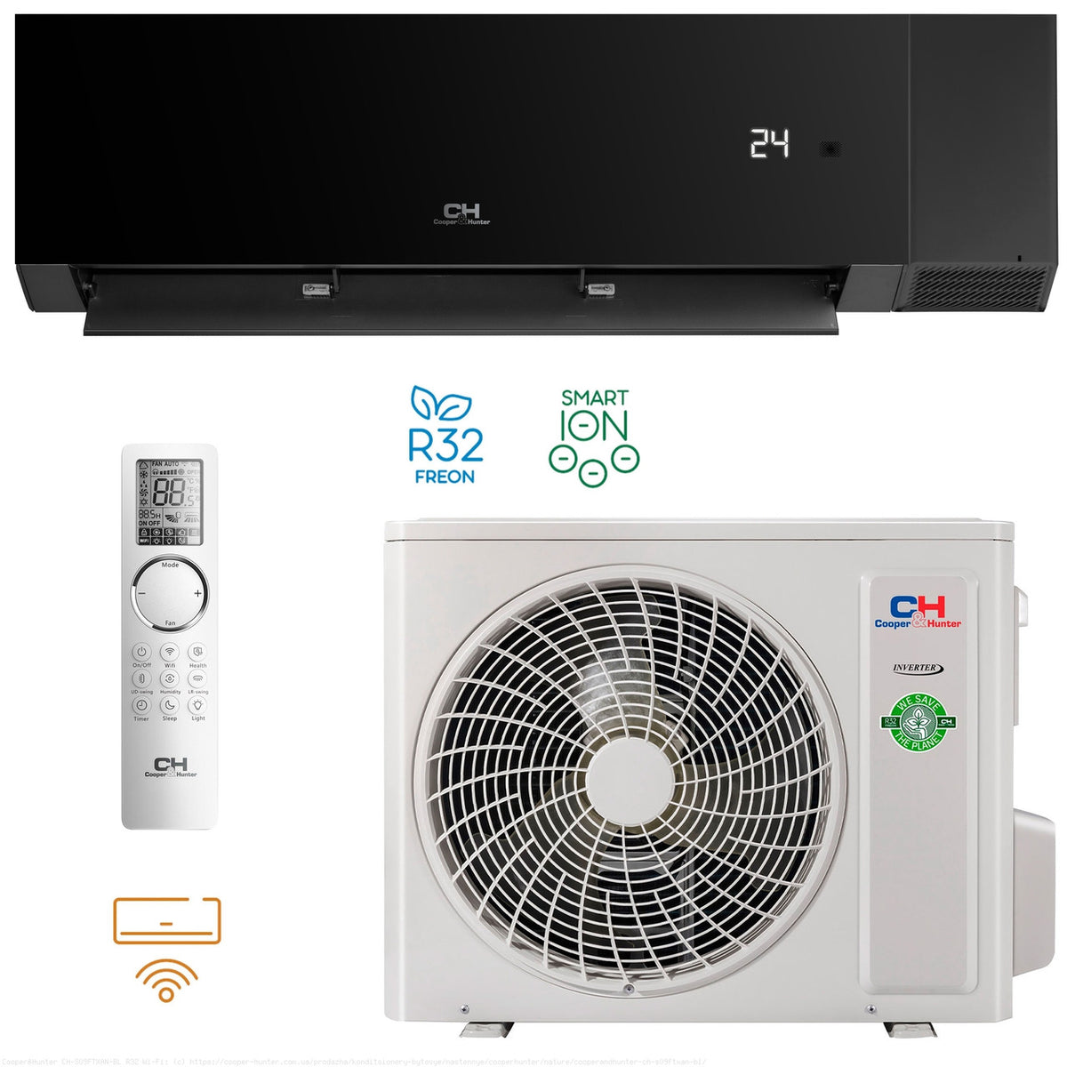 Кондиціонер Cooper&Hunter серія Nature (BLACK) Inverter CH-S09FTXAN-BL