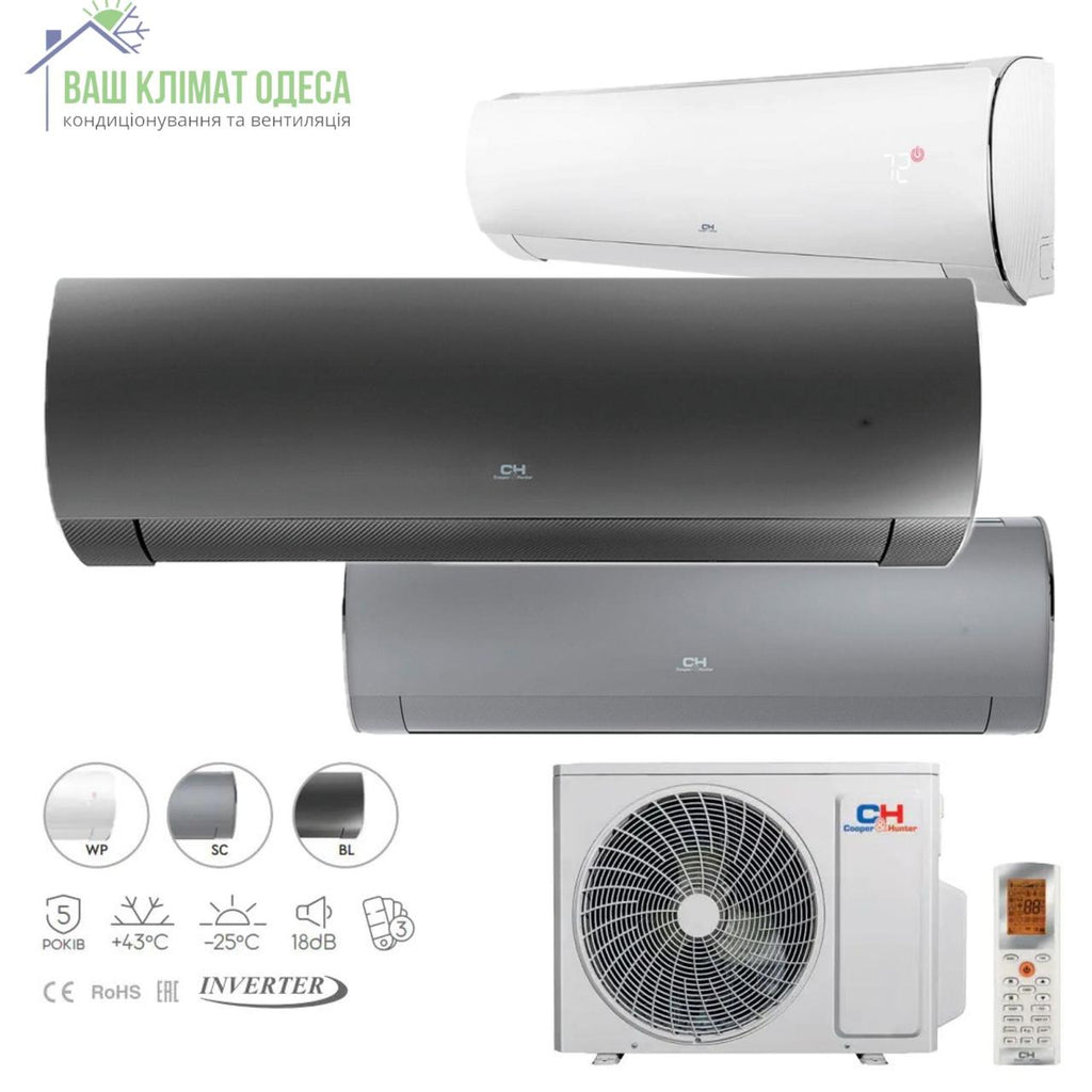 Кондиціонер Cooper&Hunter серія Daytona Black Inverter CH-S24FTXD2-BL