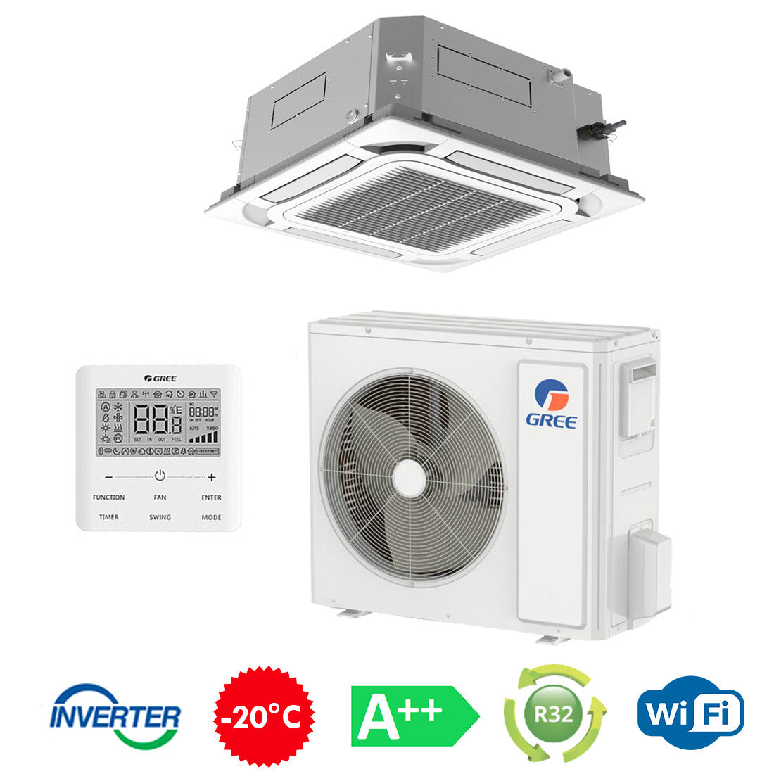 Касетний кондиціонер Gree GUD85T1/A1-S/GUD85W1/NhA-S Inverter R32