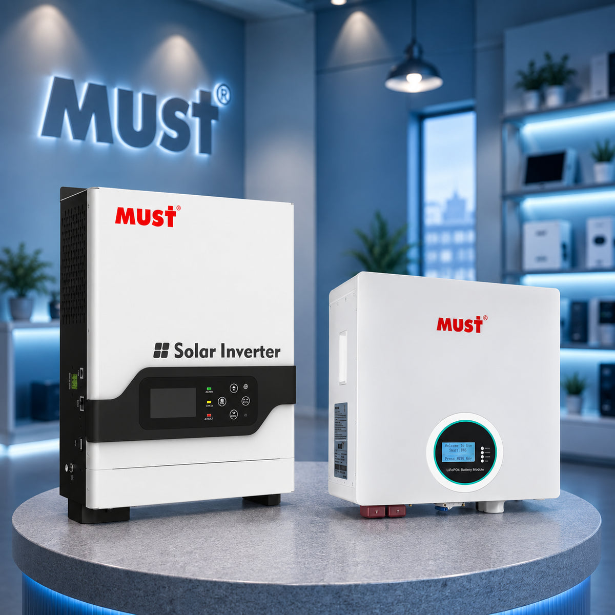 Комплект MUST PV18-3224VPM II 3,2 кВт 24 В + MUST LP1600-24200 5,12 кВт·год